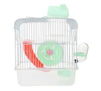 ifundom Double Layer Hamster Cage Plastic and Iron Wire Construction for Rats and Dwarf Hamsters Light Green with Large Space Small Animal Habitat and Decor at Home