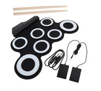 ifundom Drum Set for Professional Demonstration Song Family Entertainment Hand Roll up Drum and USB Charging Silicone Black