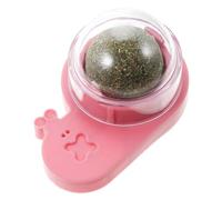 ifundom Edible Catnip Ball Cat Chewing with Strong Adhesive for Wall Mounting Rotatable Indoor Kitten Treat for Licking and Dental Cleaning Pink Cat Plaything for Self-entertainment