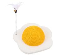 ifundom Egg Yolk Cat round Scratching Ball Made of Wood and Rope User-friendly Cat Scratch Board to Prevent Furniture Damage Suitable for Can Be Placed Anywhere in Your Home Random Color