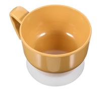 ifundom Elderly Assistive Tableware Set with Yellow Suction Anti-Tip Bowl, Adaptive Eating Utensils for Seniors, Non-Slip Senior Dining Supplies for Independent Self-Feeding