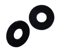 ifundom Electric Guitar 3-way Toggle Switch round Pad Cover 2pcs Black with Gold Letter Rhythm Treble Washer Guitar Parts Accessories
