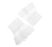 ifundom Elegant Lace Wrist Soft Chiffon Fake Sleeve Accessories Lolita Costume for Women and Breathable White Lace Bracelet for Fashionable Blouse Enhancement