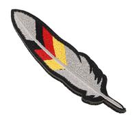 ifundom Embroidered Germany Flag Hook and Loop Patch, Small Wear-Resistant Decorative Backpack Badge Plume Shape, Multi-Function DIY Clothes and Hat Supply for Travel and Outdoor