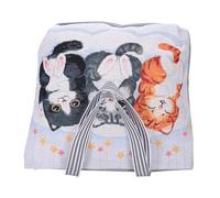 ifundom Embroidered Three Cats Shoulder Tote Bag for Women, Double-Sided Jacquard Fabric, Large Messenger Tote Bag for Students and Outdoor Use