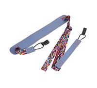 ifundom Ethnic Style Adjustable PU Leather Ukulele Strap Double Hook No Drill Shoulder Belt Blue Easy to Clean Stay-in-Place Random Color