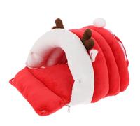 ifundom Extra Large Reindeer Mini Hedgehog Warm Sleeping Nest, Thick Cotton Hamster Winter House Bed, Cozy Hideout for Small Pets and Sugar Gliders