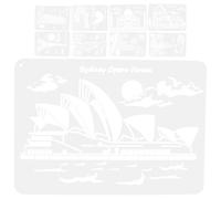 ifundom Famous Buildings Stencils 9 Plastic Sheets Architectural Drawing Templates for Teen Art Craft Projects Scrapbook A4 Size