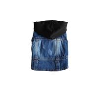 ifundom Fashionable Dog Apparel Pet Vests with Black Knitted Hat, Denim Jacket Featuring Lapel Collar and Button Closure Design for Bulldogs and Dogs in Spring Summer Autumn Four Seasons