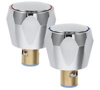 ifundom Faucet Handle Replacement with Brass and Plastic Construction, Silver Hot and Cold Tap Knob Handle, No Dripping Design, Suitable for Tap and Washbasin in Hotel Use