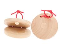 ifundom Finger Castanets for Boy Girl Wooden Percussion Instrument Lightweight Rhythm Toy for Education Hand-eye Coordination and Listening Skills Natural