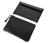 ifundom Fireproof Document Bag 2Pcs Black Water Resistant Receipt Storage Pouch Portable File Organizer Heat Resistant for Office and Legal Documents