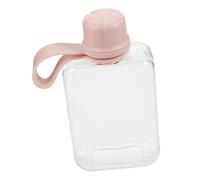 ifundom Flat Pink Water Bottle Travel Flask 240ml Portable Lightweight Plastic Drinking Flask for Back to School Party and Outdoor Sports, Reusable Water Bottle with Stylish Modern Design