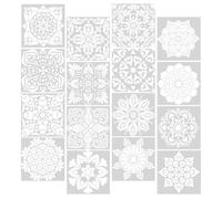 ifundom Flower Drawing Stencils with Unique Shape Templates Reusable 16pcs Made of Sturdy Pet Material Creativity for Painting and Making Crafts for Bookmark Design