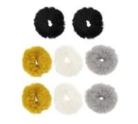 ifundom Fluffy Hair Ties Easy to Wear for Soft Elastic Ponytail Holders 8pcs Comfortable to Touch Simple Plush Design for Birthday and Office