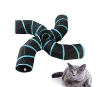 ifundom Foldable Cat Tunnel S Shaped 4 Ways Interactive Cat Tube Made of Sturdy Canvas and Kittens Fun and Practical Pet Play Tunnel