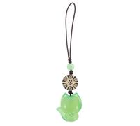 ifundom Fox Shaped Phone Pendant Chalcedony Hanging Decor for Phone Bag | Lightweight Green Accessory, Easy Install, Valentine's Day Birthday Gift, Creative Sweet Unique Style