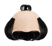 ifundom Funny Bald Warrior Hairpiece Samurai Periwig for Men, Black High Temperature Fiber Wig, Comfortable and No Odor, for Party Decorations and Clubs Role Play