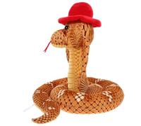 ifundom Gentleman Snake Plush Red Hat, Stuffed Animal Prank Model, Soft Fake Snake for ’ Play and Halloween Decoration