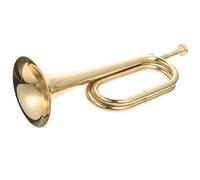 ifundom Golden Copper Bugle Cavalry Trumpet with Beautiful and Natural Sounds, Lightweight and Easy to Carry Military Horn Instrument for School Band and Scouting Use