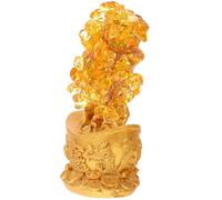 ifundom Golden Crystal Bonsai Money Tree Statue for Desktop Decor