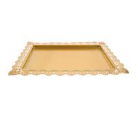 ifundom Golden Rectangular Iron Serving Tray with Creative Design for Organizing Fruit and Serving Guests at Home, Smooth and Delicate Appearance Reusable Food Tray for Fruit Display