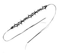 ifundom Gothic Style Black Thorn Choker Necklace for Women, Halloween Witch Masquerade Accessory, Spiked Chain Necklace for Costume Party