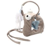 ifundom Gray Head-Wearing Lantern Fish Cat Teasing Stick Interactive Indoor Cat Diversion with Large Eyes for Kitten Entertainment