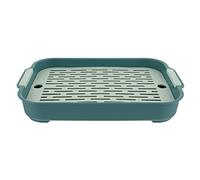 ifundom Guinea Pig and Rabbit Training Litter Box with Large Activity Space and Anti-stick Feet Design, Rectangular Pp Plastic Bunny Potty Tray for Small Pets
