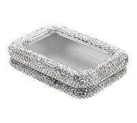 ifundom Guitar Pick Storage Box Rhinestone Tinplate Case Organizer Plectrum Holder for Electric Bass Ukulele Portable Display Box Window for Guitar Picks