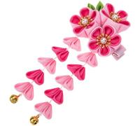 ifundom Hair Clip Elegant Chinese Ancient Style Alloy and Cloth Material Plum Flower with Tassel and Bell Suitable as Hanfu Accessory for Girls on Daily Outfit or Special Occasions
