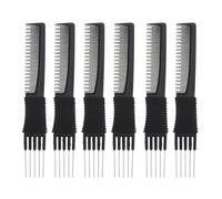 ifundom Hair Pick Comb Delicate Design 6pcs Multi-function with Carbon Fiber Steel Material to Soothe Cuticle Layer and Straighten Hair, Portable Styling Tool for Men and Women