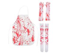 ifundom Halloween Bloody Apron Gloves and Socks Set - 3pcs Scary Blood-Stained Costume Props for Halloween Party Cosplay and Horror Dress-Up
