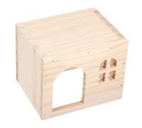 ifundom Hamster Wooden Hideout Multi-chamber Privacy Shelter | Natural Wood, Small Hole Design, Wear-resistant Build, for Gerbils, Pigeons, Home Decor