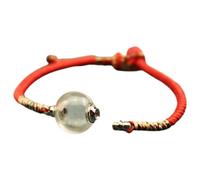 ifundom Hand-woven Wrist Suitable Different Length Adjustable for Sizes Red Rope Bracelet with Glass Bead Pendant Zodiac Year New Year and Women, Families Friends