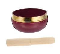 ifundom Handmade Buddhist Bowl Purple Singing Bowl Wooden Stick for Yoga Meditation and Creating Sanskrit Sound Buddhist Atmosphere Hand Making Singing for Sound Practice