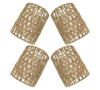 ifundom Handwoven Paper Rope Lampshade 4Pcs Rustic Cylinder Replacement for Ceiling Light Suitable for Hotel Living Room and Dining Area