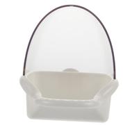 ifundom Hanging Bird Bath Bowl and Food Feeder for Parrots Large Light Beige Multi-functional Water Bath Tub for Outdoor Aviary and Cage Accessories