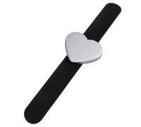 ifundom Heart Shape Silicone Slap Bracelet Wristband with Needle Collector for Salon Use Black Wrist Band Decor Hand Decoration