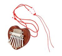 ifundom Heart Shaped Mini Kalimba 8 Keys Wooden Finger Piano Music Instrument Portable Thumb Piano for Beginners and Boys and Girls Suitable for Travel and Music Learning
