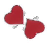 ifundom Heart-shaped Red Brass Cufflinks with Comfortable Feel and Romantic Sentiment, Elegant Unique Design for Weddings and Formal Attire, Business Party Accessories