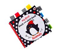 ifundom High Contrast Sensory Cloth Book for Boy Girl and Tear-Resistant Early Education Toy Engaging Animal Cognition Book for Newborns and Toddlers