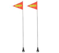 ifundom High Visibility Golf Cart Flag with 1.6m Stainless Steel Pole, Lightweight Polyester Material, Reflective Safety Stripe off Road Vehicle and Scooter Ride