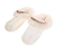 ifundom Hole Shoe Warm Plush Liner Insole with Fleece Inner Sock, Detachable Winter Replacement Shoe Insert for Outdoor Camping and Hiking, Size 38-39, White