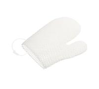 ifundom Honeycomb Exfoliating Shower Mitt for Men and Women Gentle Deep Cleansing Bath Scrubbing Glove with Quick Foaming Action Soft Elastic Body Scrubber for Spa and Daily Skincare White