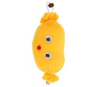 ifundom Interactive for Self-entertainment Bell Cat, with Kittens Included Plush for Soft Yellow Cat-shaped Chew and Kick Home Decor for Indoor Play