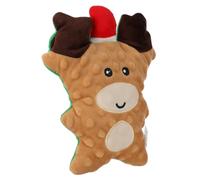 ifundom Interactive Xmas Plush Dog for Small and Medium Dogs, Stuffed Gingerbread Reindeer Design with Squeaky Feature, Sturdy Chew for Festive Fun Play and Teeth Cleaning