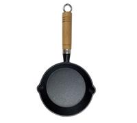ifundom Iron Cooking Pan Kitchenware Pan 13cm Mini Round Skillet Black for Breakfast and Camping