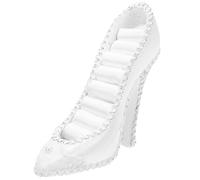 ifundom Jewelry Display Stand High Heel Shoe Ring Holder White Resin Creative Photo Prop Jewelry Organizer for Mother's Day