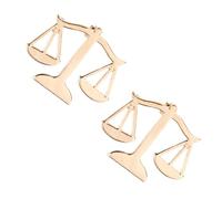 ifundom Justice Libra Scales Lapel Brooch Pin Set 2pcs Metal Collar Pins for Men Suit Accessories 3.5cm Gold Balance Badge for Lawyer Shirt Collar
